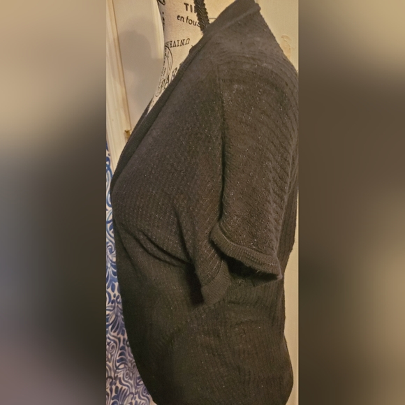 Studio Y short sleeve lightweight black cover up. Size small. - Picture 2 of 5